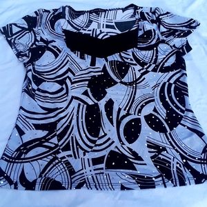 Y2K Brittany Black sparkly black and white top